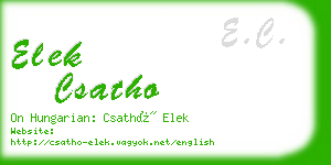 elek csatho business card